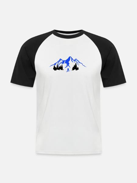Snowboarding 2 - Men's Baseball T-Shirt - white/black