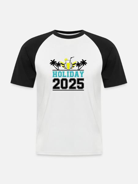 Holiday 2025 - Männer Baseball-T-Shirt - Weiß/Schwarz