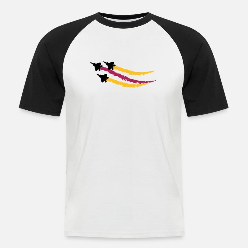 F22 Raptor - Männer Baseball-T-Shirt - Weiß/Schwarz