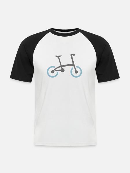 Faltrad Klapprad 2C - 2F - Männer Baseball-T-Shirt - Weiß/Schwarz
