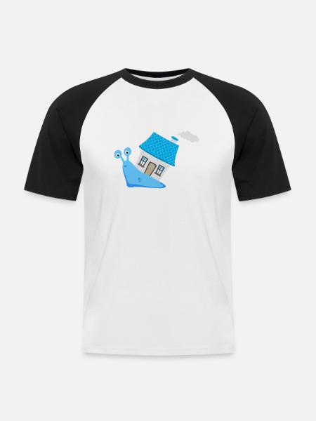 HausTier (Blue-Slug-Edition) - Männer Baseball-T-Shirt - Weiß/Schwarz