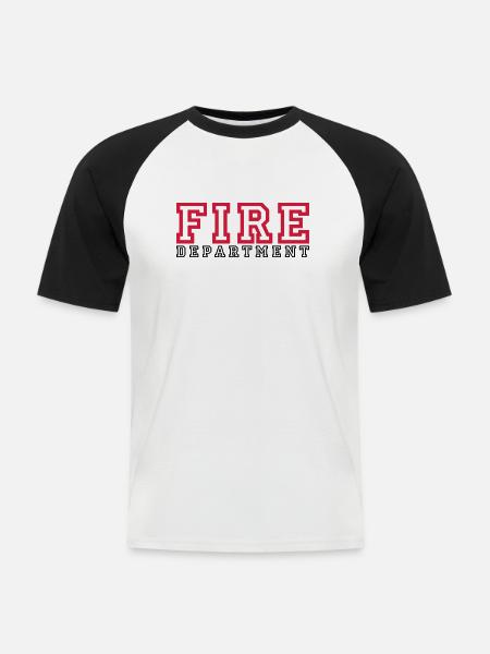 FIRE lettering Department - Men's Baseball T-Shirt - white/black