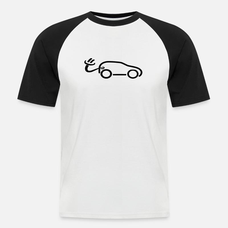 e auto b - Männer Baseball-T-Shirt - Weiß/Schwarz