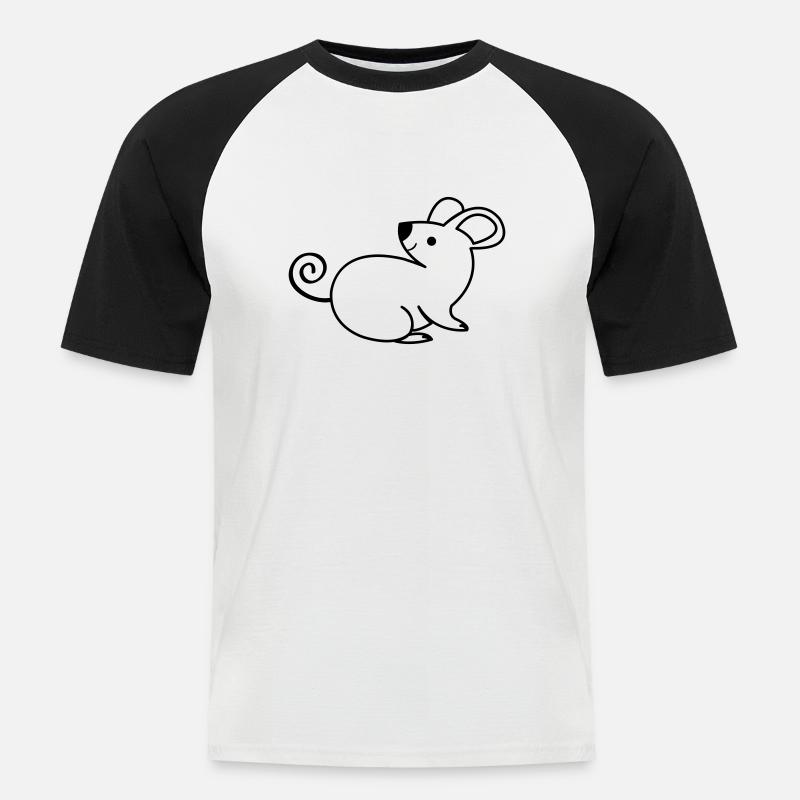 Mouse - Men's Baseball T-Shirt - white/black