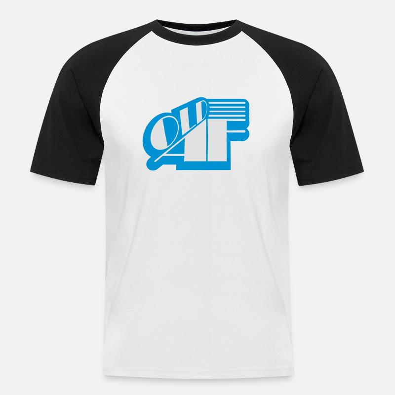old AF Text Logo - Männer Baseball-T-Shirt - Weiß/Schwarz