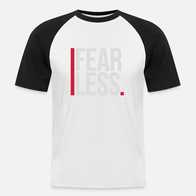 fearless Text Quote Design - Men's Baseball T-Shirt - white/black