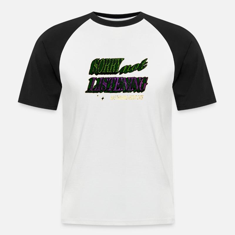 i love cats statement - Männer Baseball-T-Shirt - Weiß/Schwarz