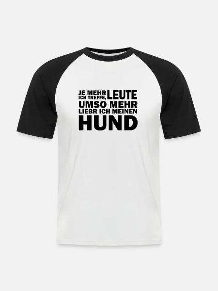 Dog Hund - Männer Baseball-T-Shirt - Weiß/Schwarz