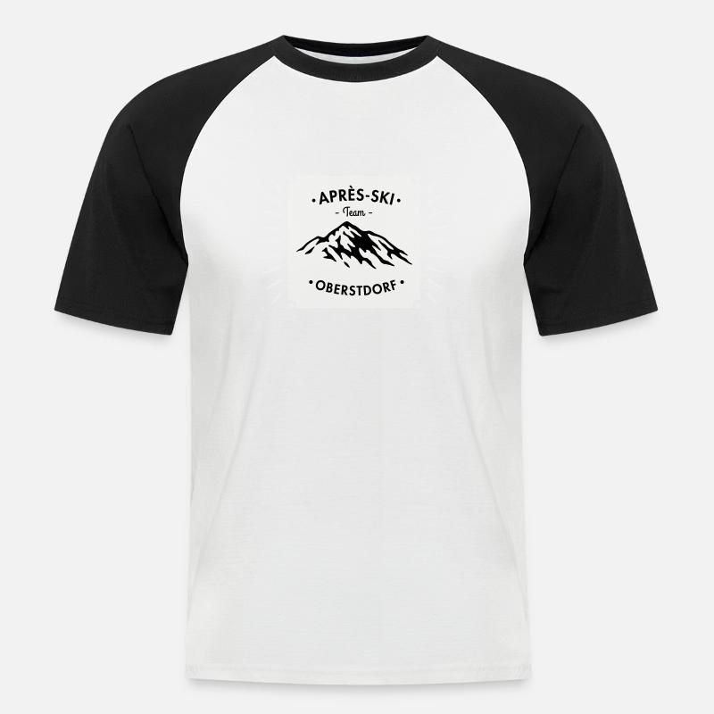 Après-Ski Oberstdorf - Männer Baseball-T-Shirt - Weiß/Schwarz
