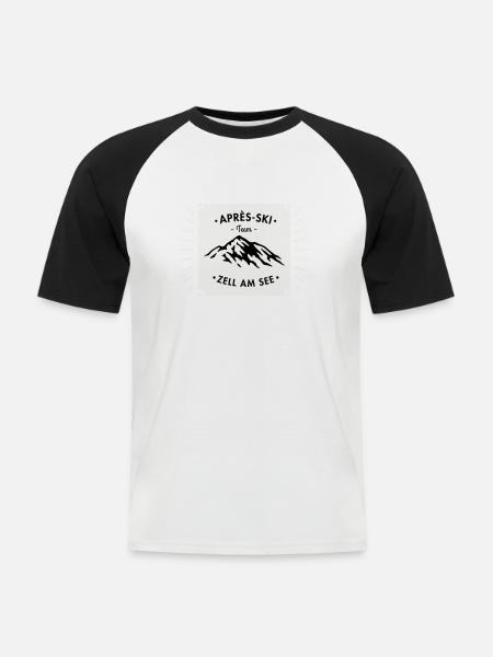 Après-Ski Zell am See - Men's Baseball T-Shirt - white/black