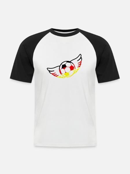 fußball deutschland - Männer Baseball-T-Shirt - Weiß/Schwarz