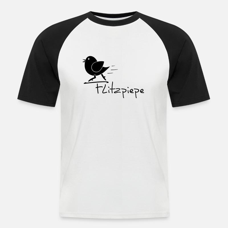 Flitzpiepe - Männer Baseball-T-Shirt - Weiß/Schwarz