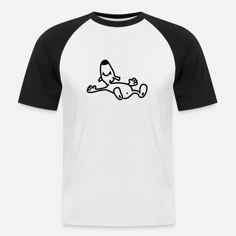Schnupper entspannt - Männer Baseball-T-Shirt - Weiß/Schwarz
