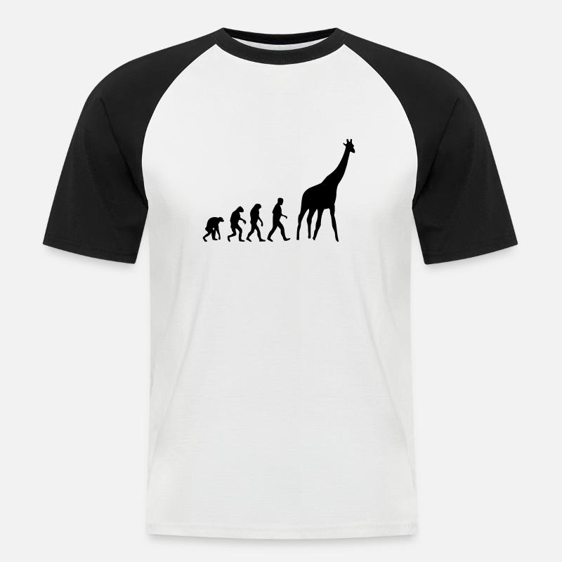 giraffe evolution - Men's Baseball T-Shirt - white/black
