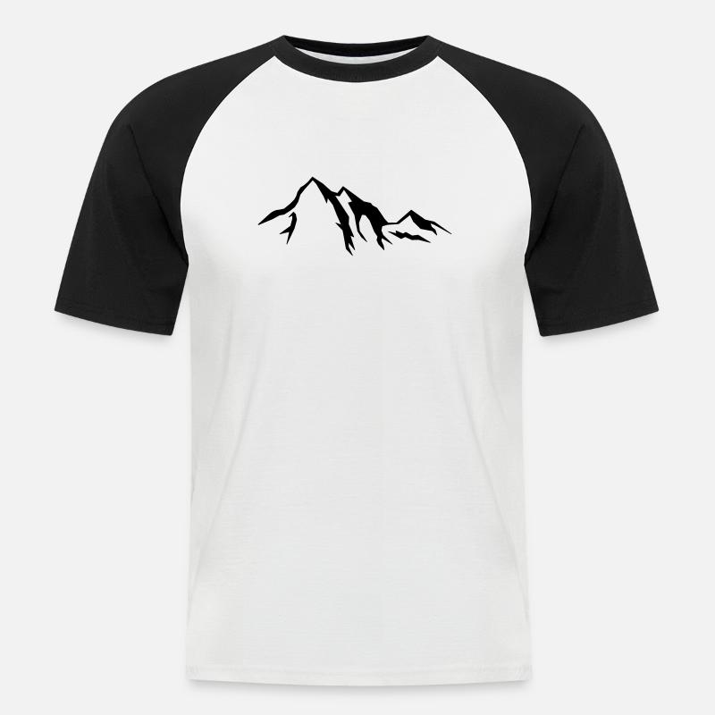 mountains_01 - Männer Baseball-T-Shirt - Weiß/Schwarz