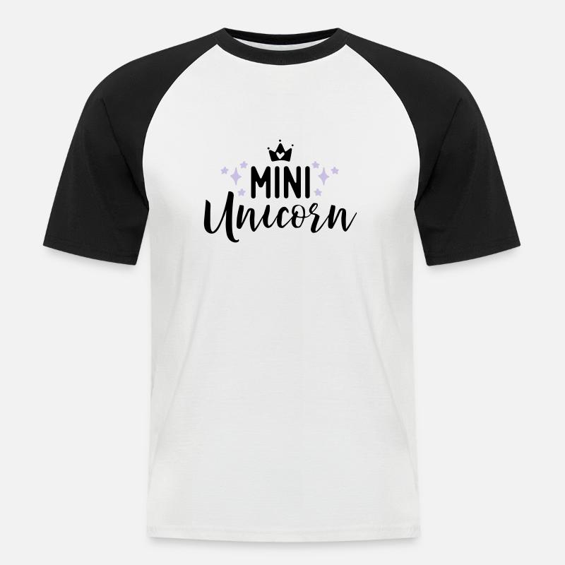 Unicorn - Männer Baseball-T-Shirt - Weiß/Schwarz