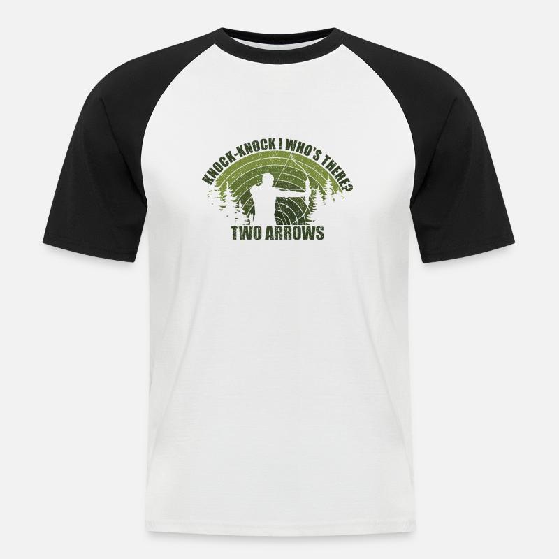 Bogenschießen Bogenschütze Bogenjagd Bogenjäger Spaß - Männer Baseball-T-Shirt - Weiß/Schwarz