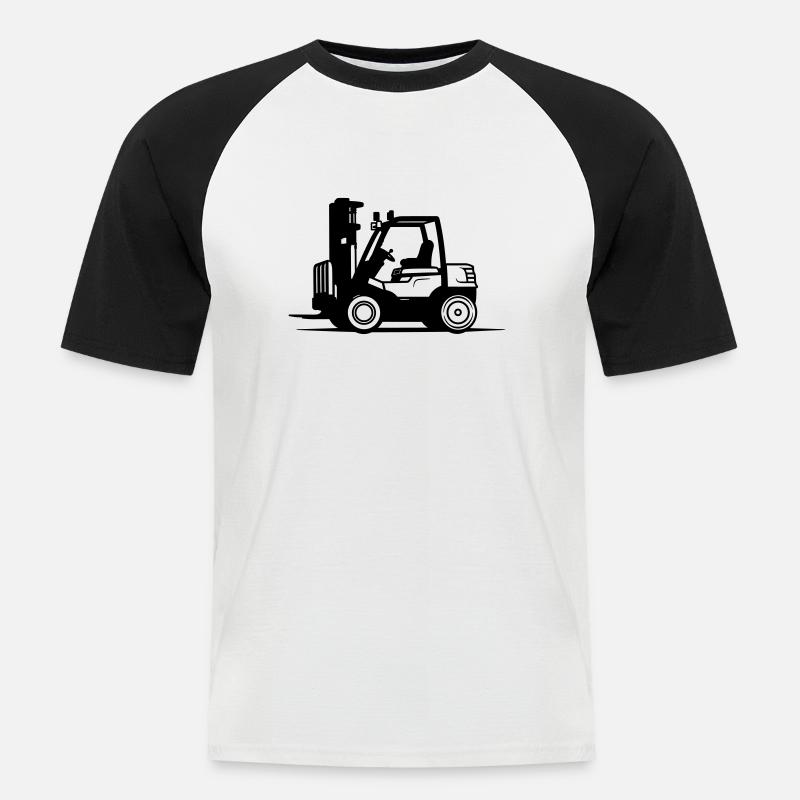 Gabelstapler - Männer Baseball-T-Shirt - Weiß/Schwarz