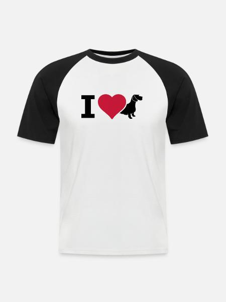 IL Dachshund wire-haired dachshund - Men's Baseball T-Shirt - white/black
