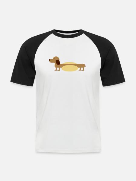 Hot-Dog - Männer Baseball-T-Shirt - Weiß/Schwarz