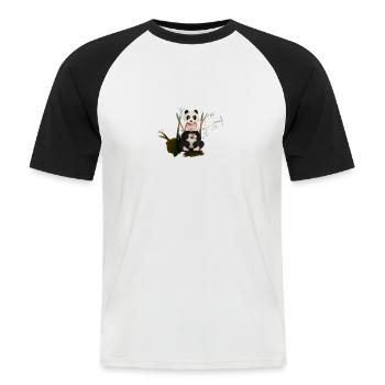 Baby Panda - Männer Baseball-T-Shirt - Weiß/Schwarz - Vorne - Nik (191cm)
