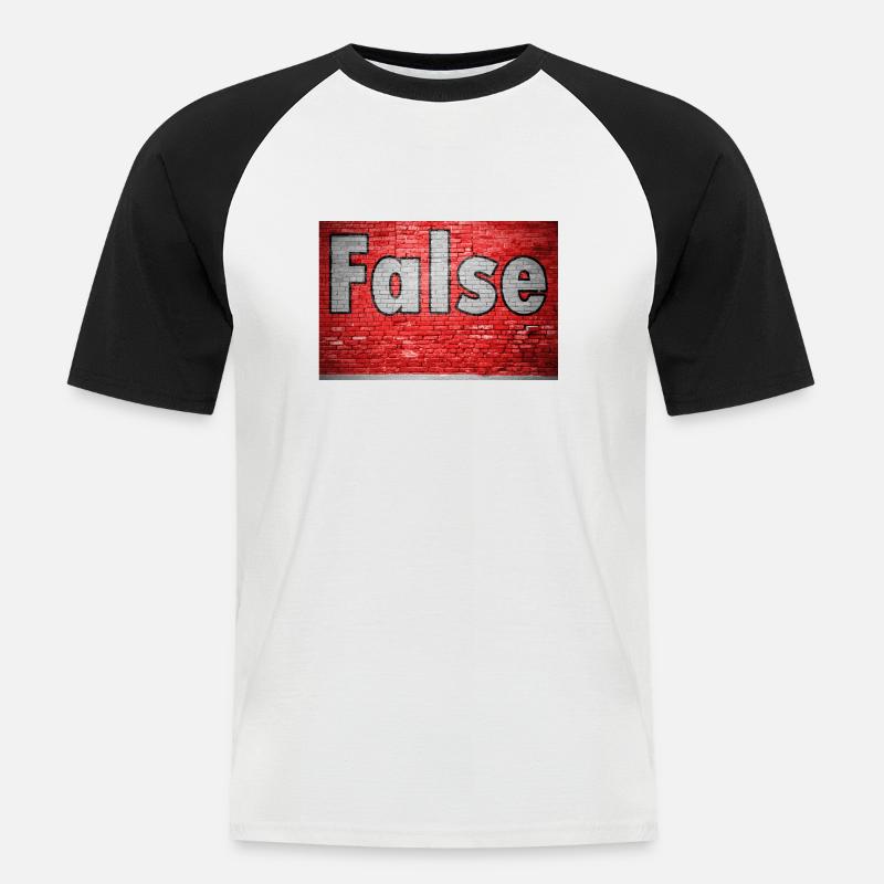 False Ziegelsteinmauer Graffiti - Männer Baseball-T-Shirt - Weiß/Schwarz