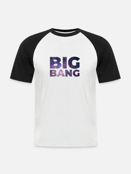 Urknall - Männer Baseball-T-Shirt - Weiß/Schwarz