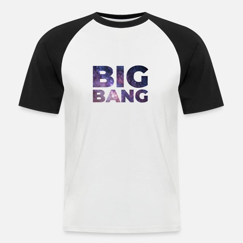 Urknall - Männer Baseball-T-Shirt - Weiß/Schwarz