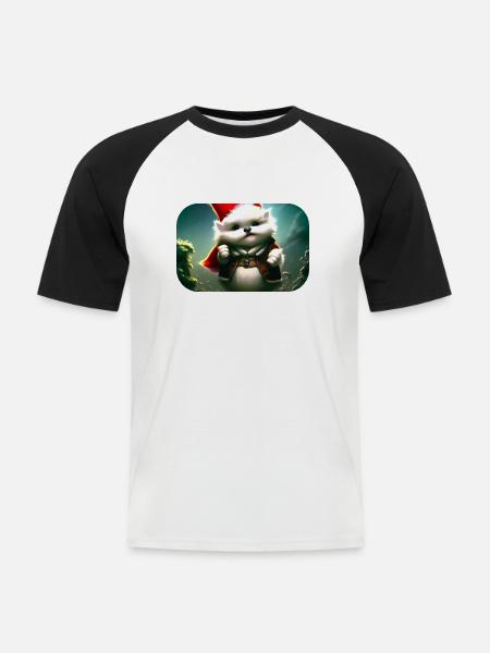 Christmas Gnome - Männer Baseball-T-Shirt - Weiß/Schwarz
