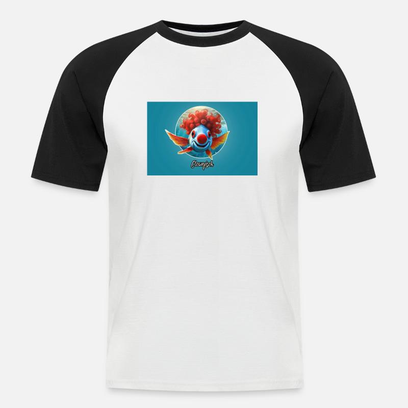 Pun ambiguous german expression - Clownfisch - Männer Baseball-T-Shirt - Weiß/Schwarz