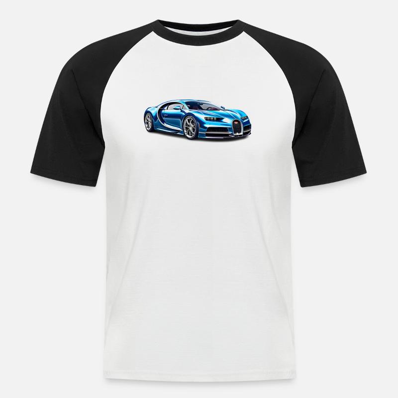 Hypercar Chiron - Männer Baseball-T-Shirt - Weiß/Schwarz