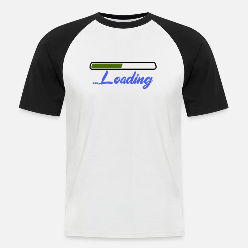 loading - Männer Baseball-T-Shirt - Weiß/Schwarz