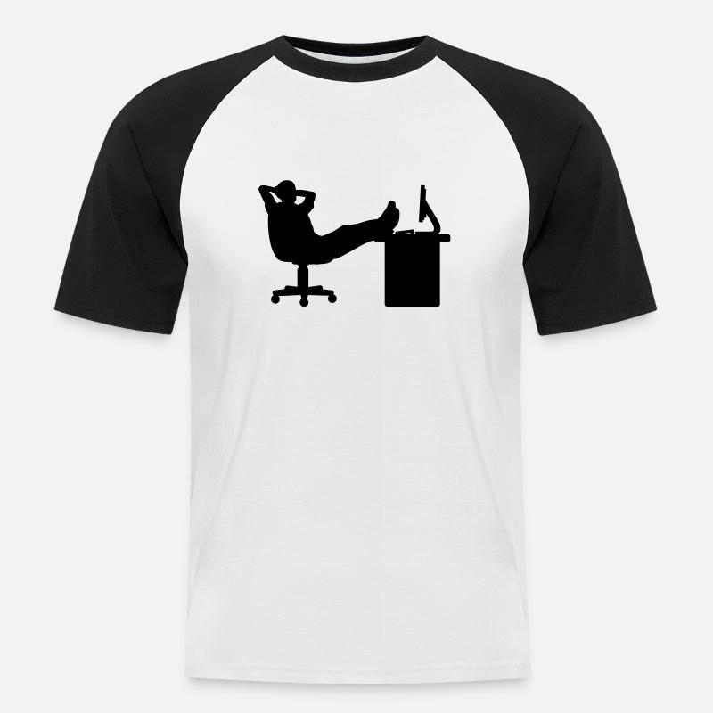 Boss relax - Männer Baseball-T-Shirt - Weiß/Schwarz