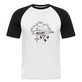 Take Flight - Men's Baseball T-Shirt - white/black - Front - Nik (191cm)