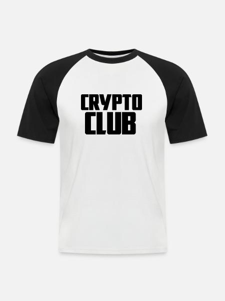 Crypto Club - Männer Baseball-T-Shirt - Weiß/Schwarz