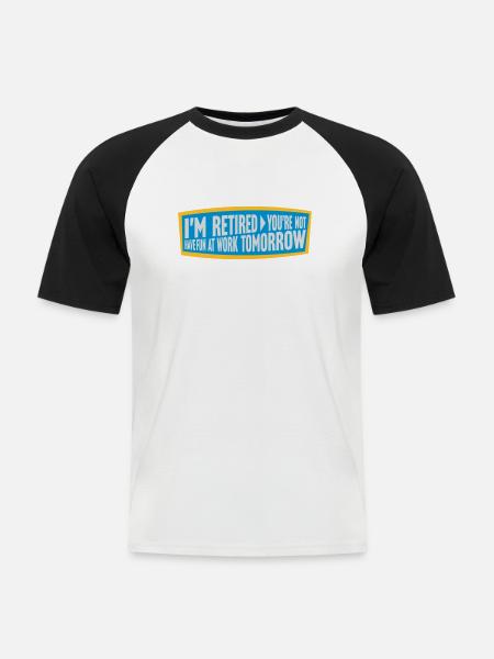 have fun at work - Men's Baseball T-Shirt - white/black