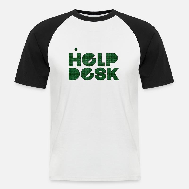 Helpdesk IT-Support-Geek Computer-Computer-Geek - Männer Baseball-T-Shirt - Weiß/Schwarz