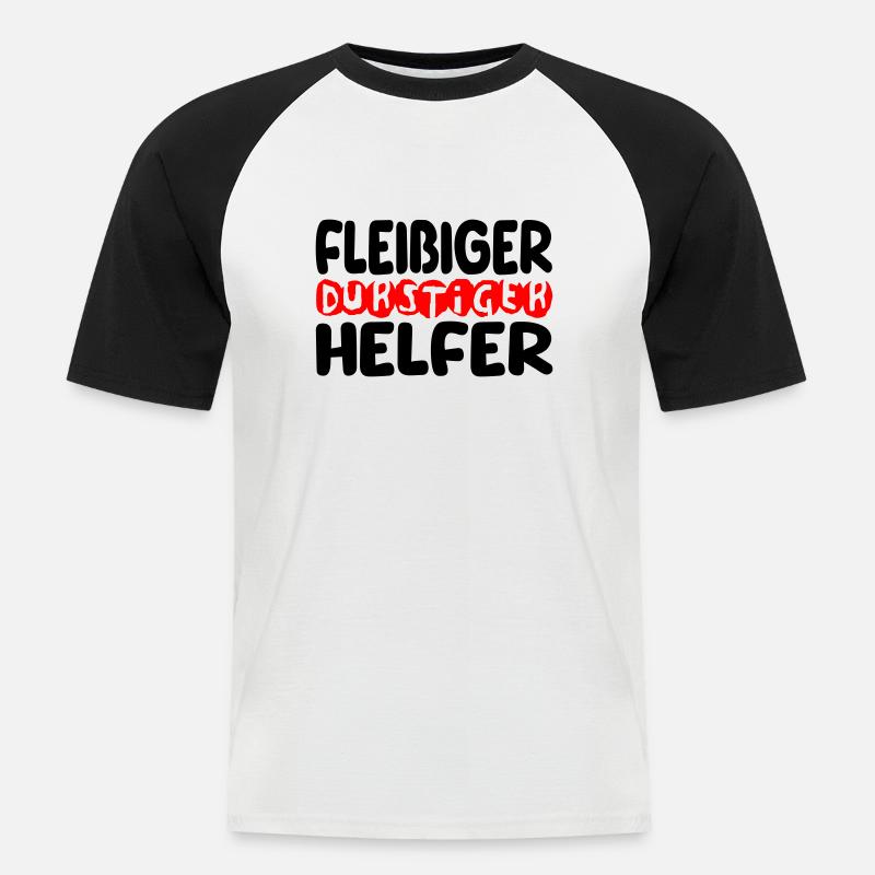 fleißiger durstiger helfer - Männer Baseball-T-Shirt - Weiß/Schwarz