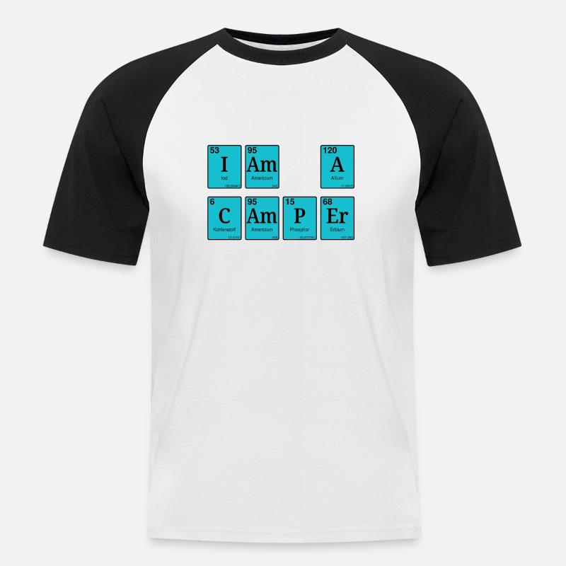 I am a camper - Männer Baseball-T-Shirt - Weiß/Schwarz