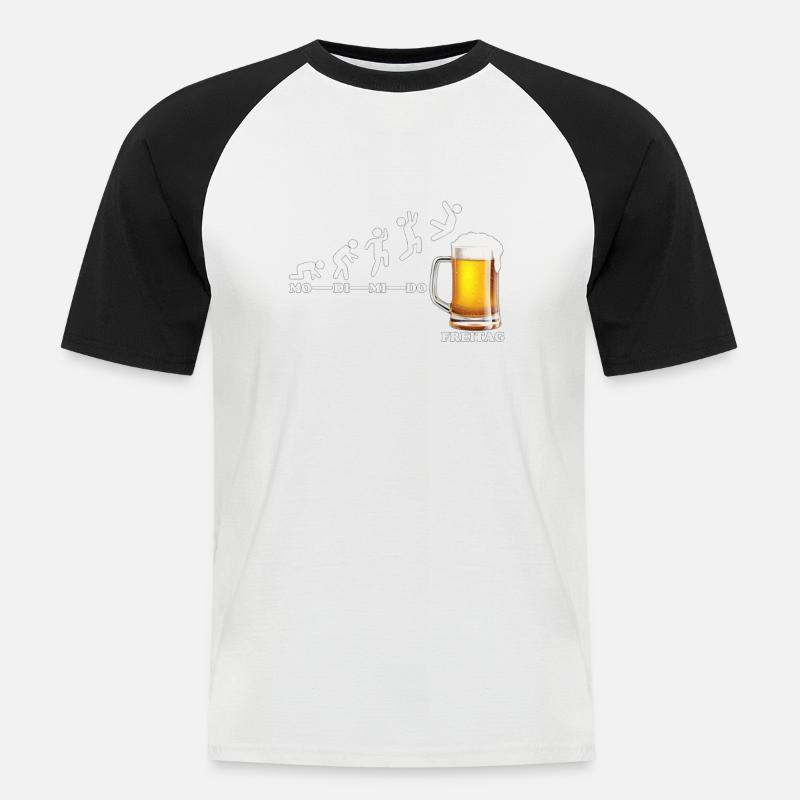 Wochenende - Männer Baseball-T-Shirt - Weiß/Schwarz