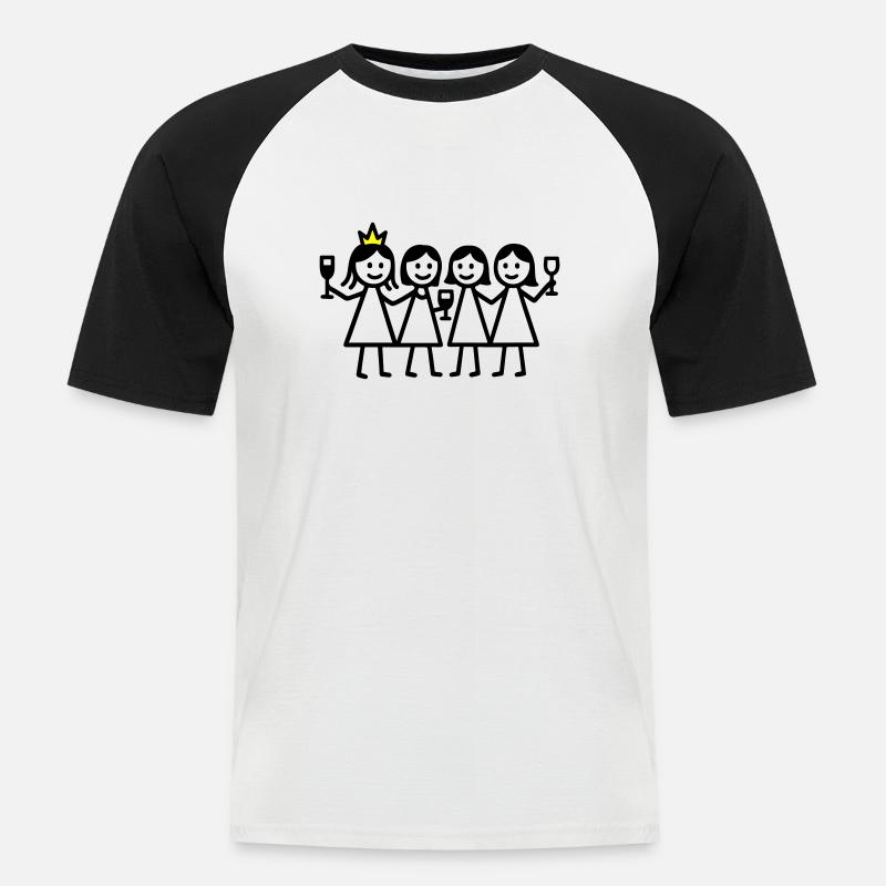 Hen Birthday - Men's Baseball T-Shirt - white/black