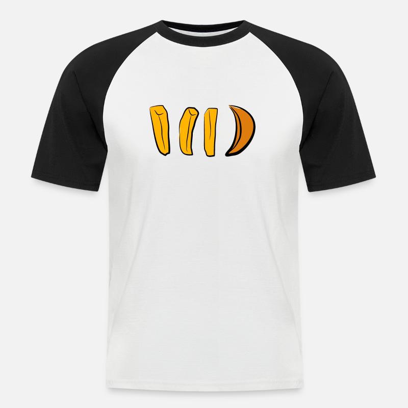 Anders, Different, Aussenseiter, Pommes, Geschenk, - Männer Baseball-T-Shirt - Weiß/Schwarz