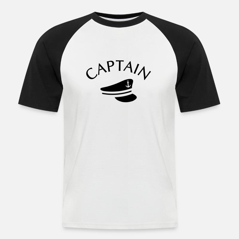CAPTAIN CAPTAIN HAT - Men's Baseball T-Shirt - white/black