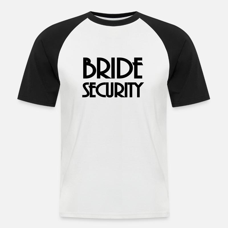 Bride Security - Männer Baseball-T-Shirt - Weiß/Schwarz
