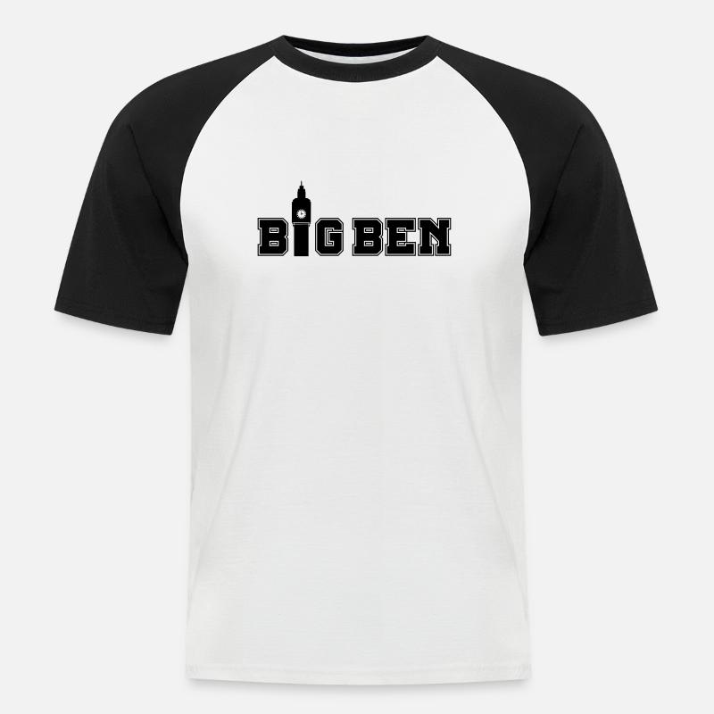 big_ben_01 - Men's Baseball T-Shirt - white/black
