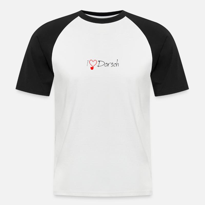 I Love Cod white - Men's Baseball T-Shirt - white/black
