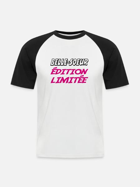 BELLE SOEUR limitierte Auflage - Männer Baseball-T-Shirt - Weiß/Schwarz