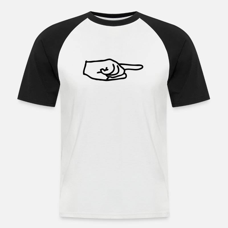pfeil - Männer Baseball-T-Shirt - Weiß/Schwarz