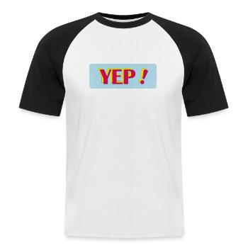 Yep - T-shirt baseball manches courtes Homme - blanc/noir - Devant - Nik (191cm)