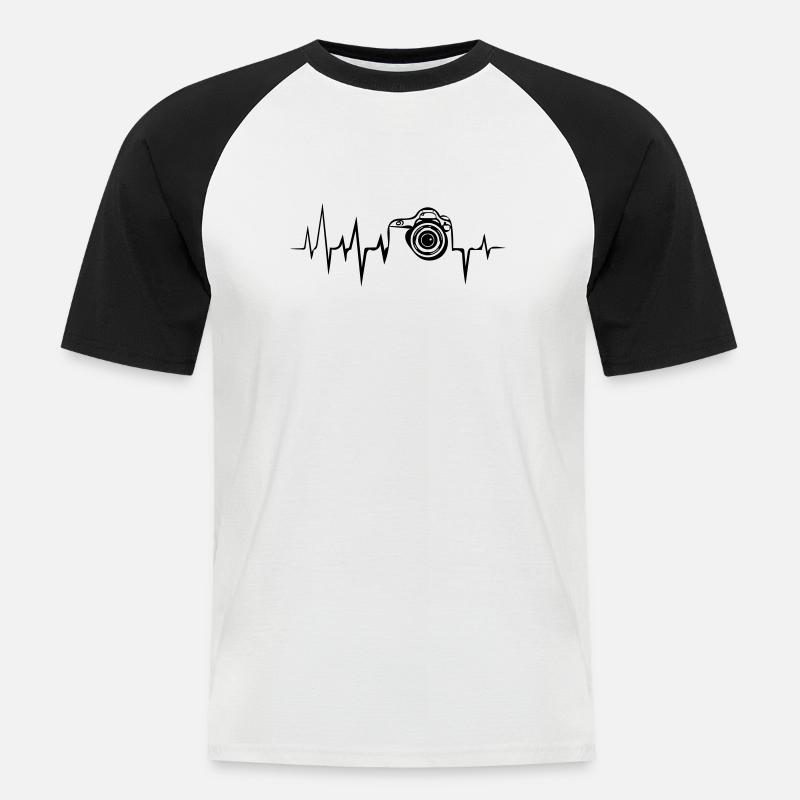 vita della telecamera - Maglia da baseball a manica corta da uomo - bianco/nero